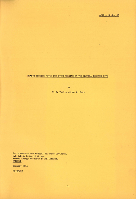 Health physics notes for staff working on the Harwell Reactor Site (HL74/252, Environmental and Medical Sciences Division, January 1974)