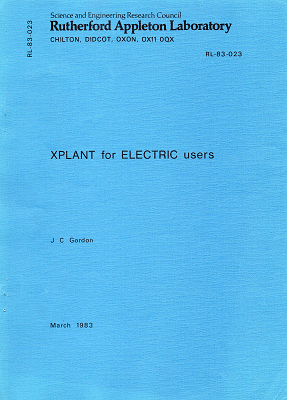XPLANT for ELECTRIC users (JC Gordon, March 1983)