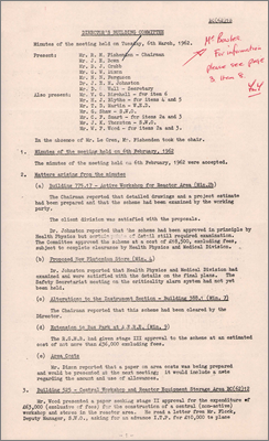 BC(62)18 Minutes of meeting (6 March 1962)