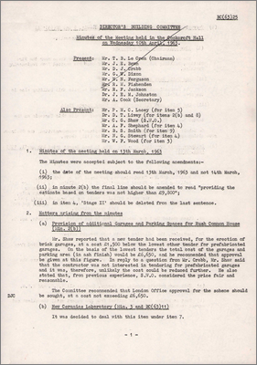 BC(63)25 Minutes of meeting (10 April 1963)