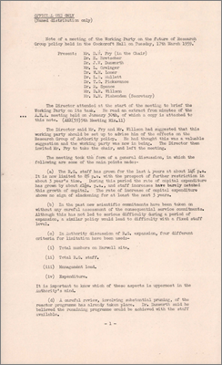 RGP(59)1: Note of a meeting held in Cockcroft Hall (17 March 1959)