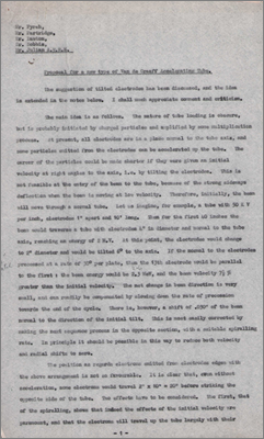 Note from WD Allen, Electrostatic Generator Group, B10.30 concerning a proposal for the Oxford machine for a new type of Van de Graaff accelerating tube using tilted electrodes (6 December 1960)