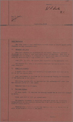 Note from Johnson, SWO to Choate concerning options for road surfacing (1 June 1962)