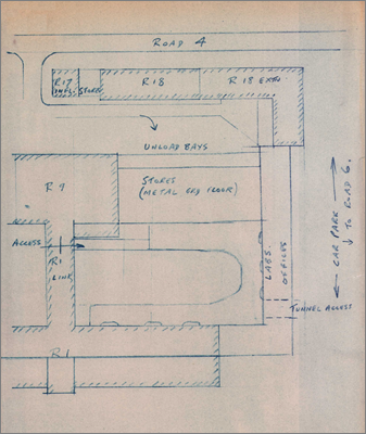 Note from Simmonds to Bowles concerning accommodation needs and suggestion for a local store (30 November 1962)