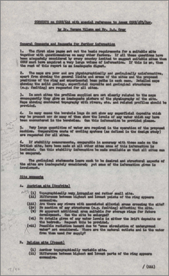 Comments on CERN/644 and CERN/485/Rev from Wilson and Gray, Institute of Geological Sciences concerning geological aspects of possible European sites for the 300 GeV machine (30 August 1966)