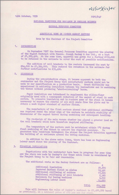 PSPC/P47 and NI(GP)(59)45 Additional work on Nimrod magnet sectors (Increased costs due to necessary modifications by Sankeys, 14 October 1959)