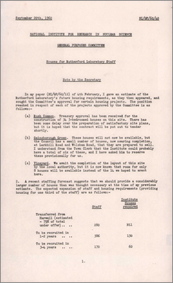NI/GP/60/40 Houses for Rutherford Laboratory staff (20 September 1960)