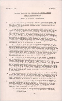 NI/GP/61/17 Report on the Nimrod Vacuum Chamber (28 March 1961)