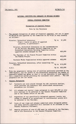 NI/GP/61/18 Delegation of Approval Powers (7 April 1961)