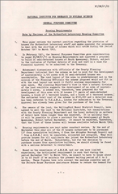 NI/GP/61/29 Housing requirements (29 May 1961)