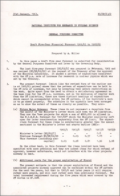 NI/GP/63/2 Five-year financial forecast 1964/65 to 1968/69 (31 January 1963)