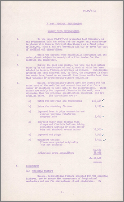 PSPC/P044 Magnet coil developments (Increase in costs at MetroVick due to manufacture of specialist tools, connectors and transport cradles, 29 May 1959)