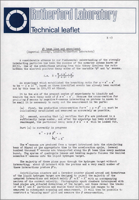 B13 P1 beam line and experiment