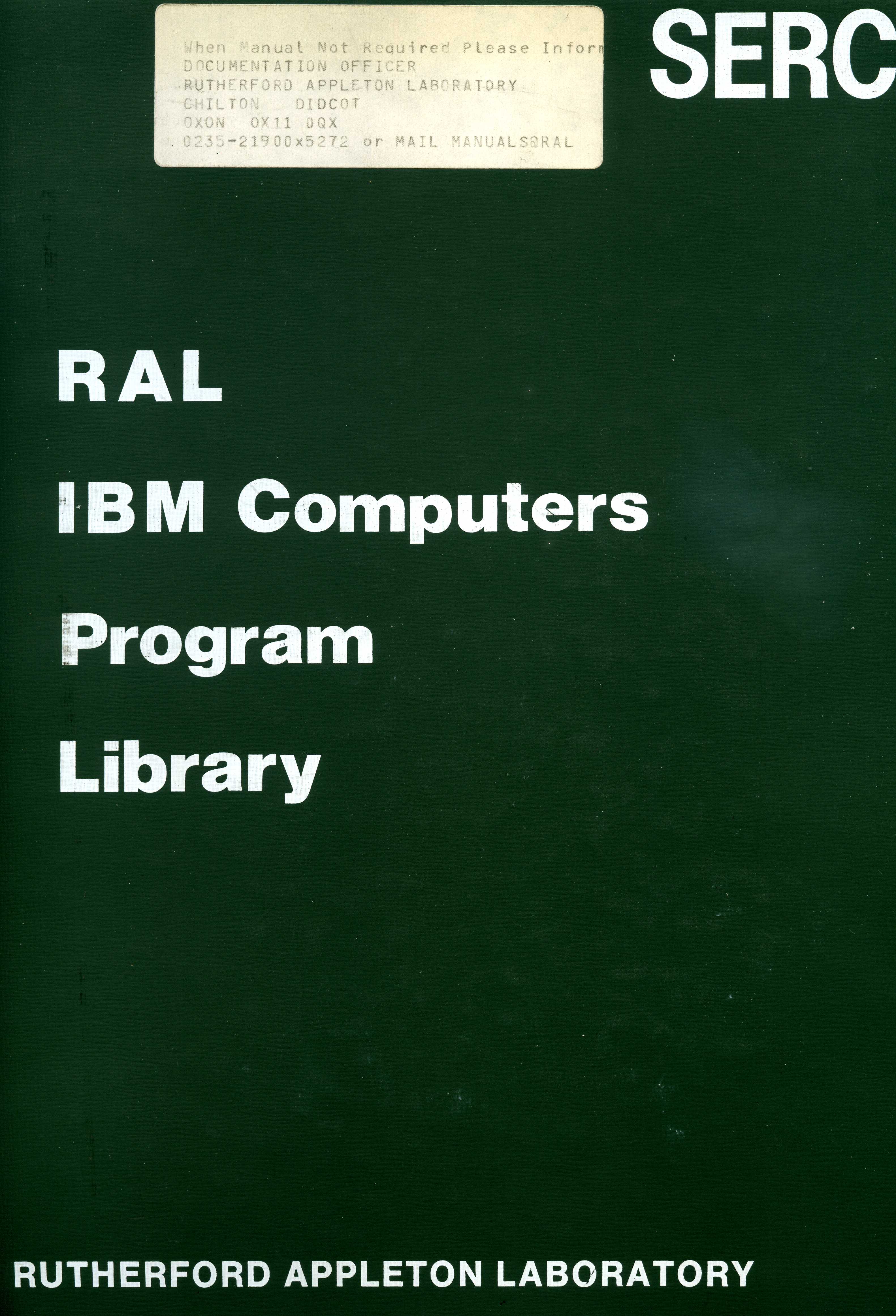 RAL Program Library