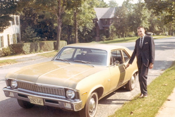 Bob Hopgood with Hire Car on way to Maynard