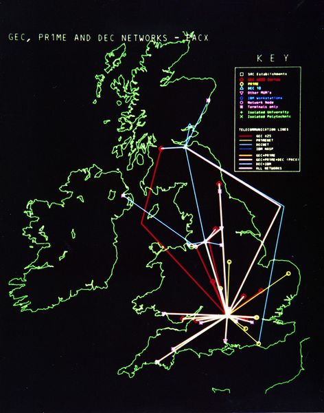 Figure 1: Distribution of  the ICF Computers in the UK in 1981