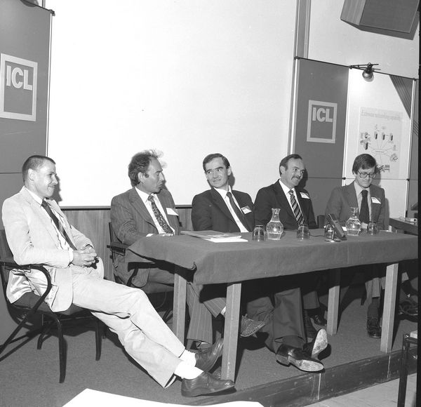 PERQ Launch: Bob Hopgood, Geoff Manning, Ninian Eadie, Reg Chamberlain, Roger Vinnicombe