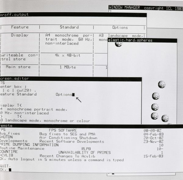 Multiple processors and multiple windows with PERQ/UNIX