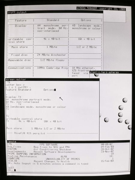 ICL's Window Manager, March 1983