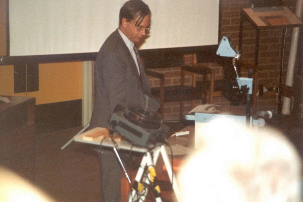 Ronan Sleep speaking at DCS Conference, University of Sussex, 1984