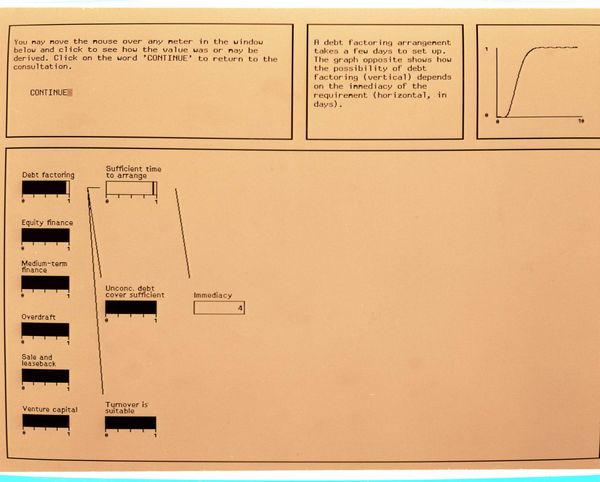 A typical presentation of information using the Source of Finance Advisor.