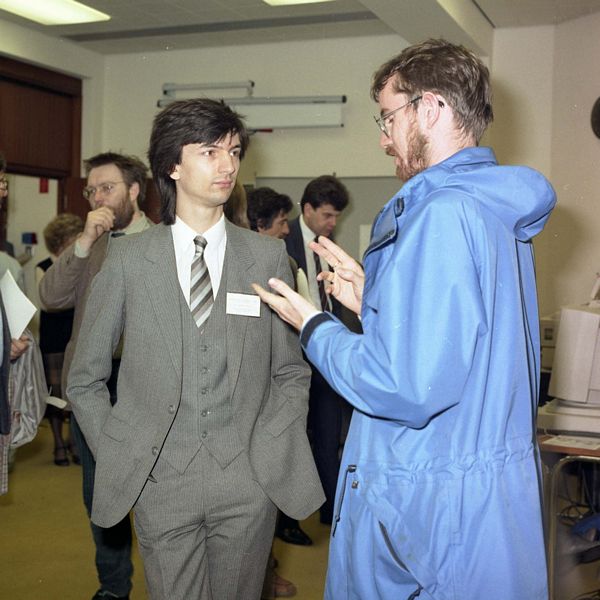 Crispin Goswell (left): BCS Displays Group Meeting on SGML, 1988