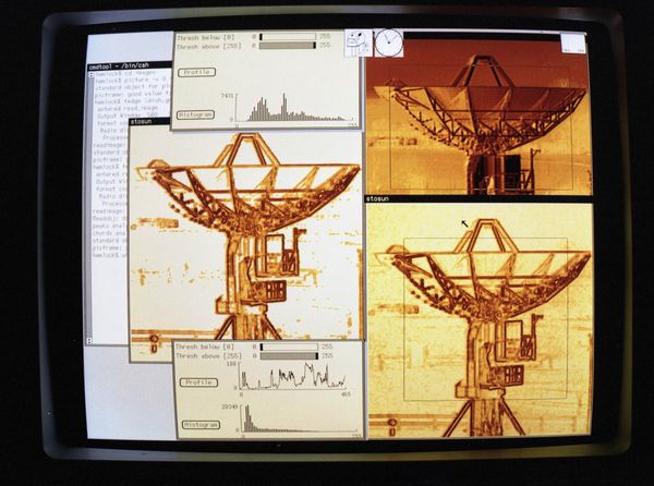 Output from one of the algorithms in the IPAL library displayed on a Sun workstation, 1989 
