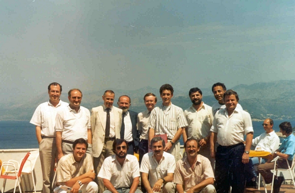 Yugo 90 Conference Speakers: Bob Hopgood (3rd from left in back row) and David Duce (5th), July 1990