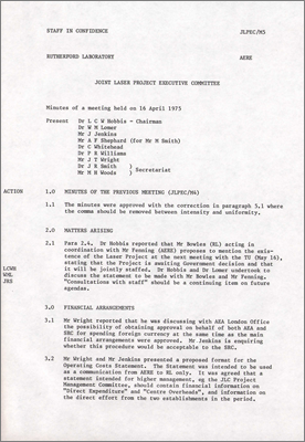 JLPEC/M5 Minutes of meeting (16 April 1975)