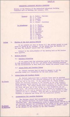 RLBC/M23 Decision to use existing runway as foundation for the main access road; need for property fence 4-foot high (3 November 1960)