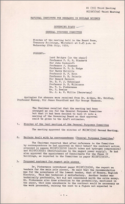 NI-59-03 Including NI-GP-59-03, Treasury Buildings, Whitehall (29 July 1959)