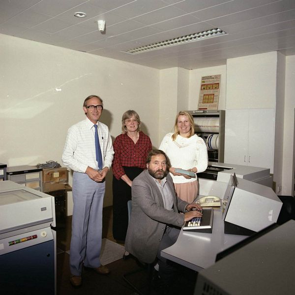Closure ICL 2904 RAL Staff, October 1986 (Mike Claringbold, Ines Day, Ray Rolfe and Christine Norris)